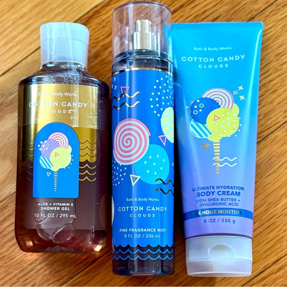 NWT Bath & Body Works Cotton Candy Clouds 3 Piece Set,New Products : American Fashion Style Bags On Sale